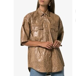 NANUSHKA WOMEN’s OVERSIZED SEYMOUR SNAKE PRINT SHIRT‎ SIZE S EUC COASTAL COWGIRL